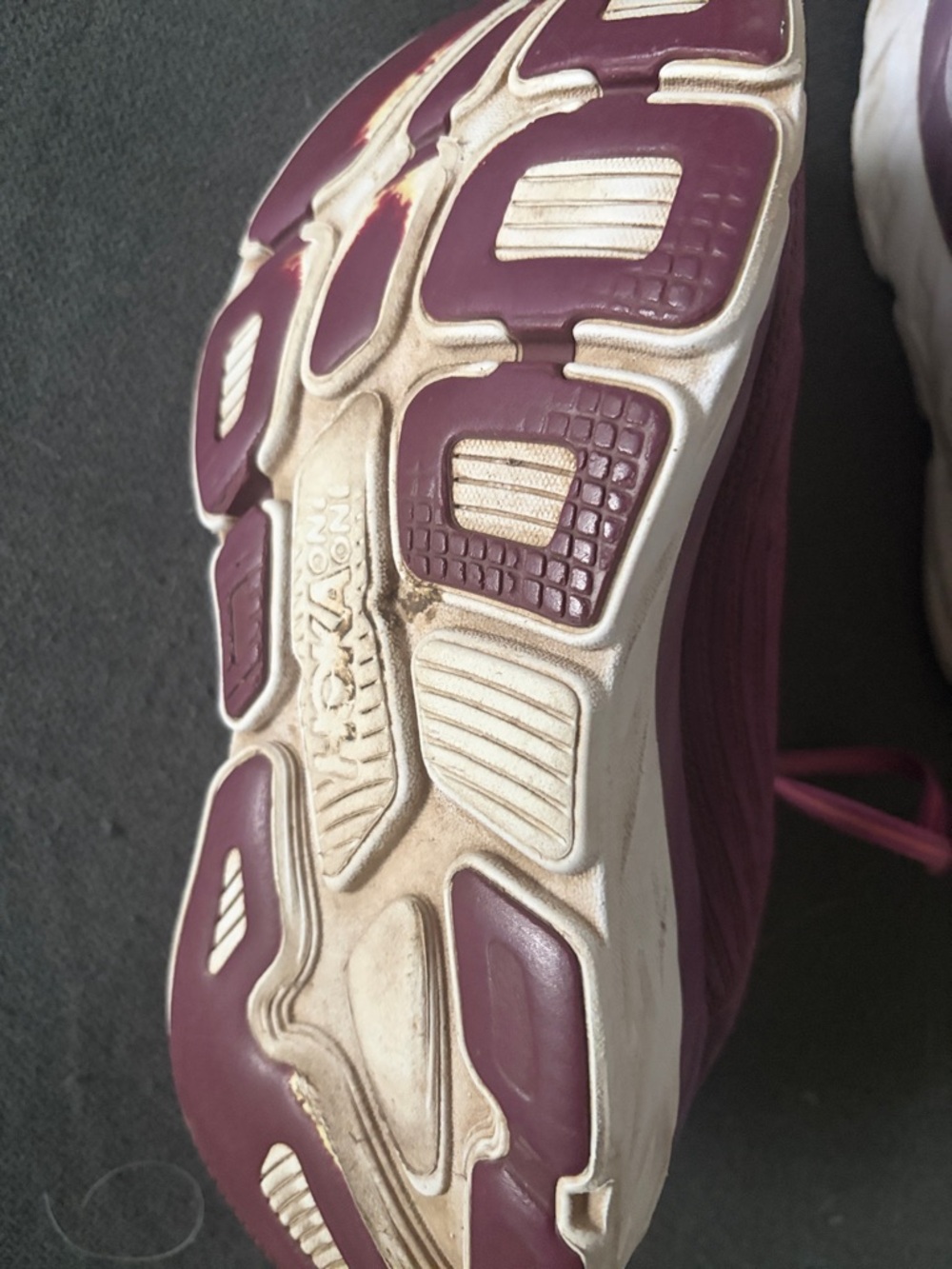 Hoka One One Women's Plum Mesh Running Sneakers with Pink Accents - Picture 2 of 3